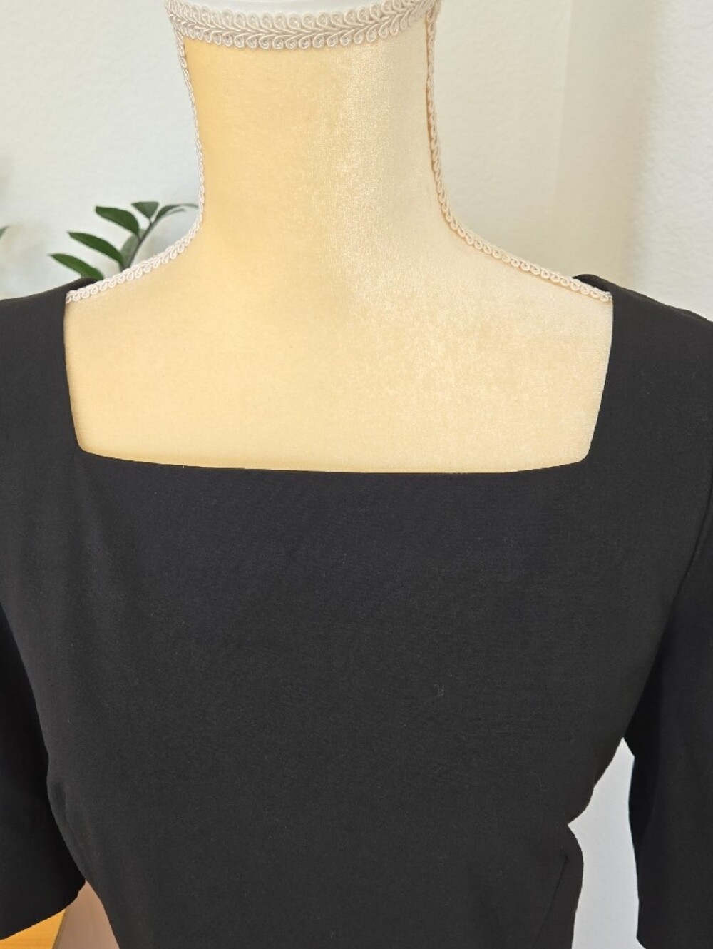 Ann Taylor Black Square-Neck Midi Dress - Picture 3 of 9